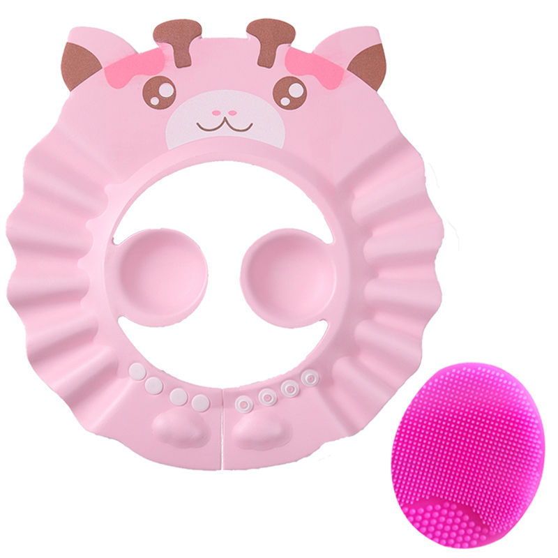 만화-산호 핑크 (귀 보호) + 샴푸 브러시