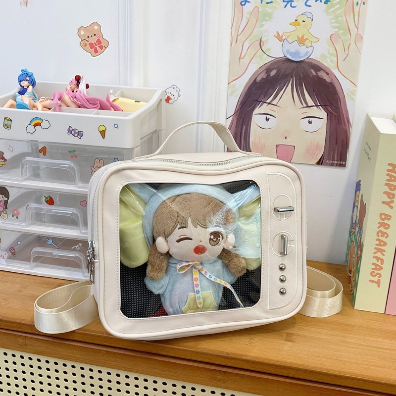 Campus All-match TV JK Bag Cute Women's Transparent Pain Bag Large Capacity 20cm Baby Bag Crossbody Backpack