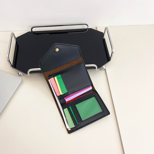 Cross-border  trendy Korean version simple wallet women's short European and American retro versatile folding small wallet card holder coin purse