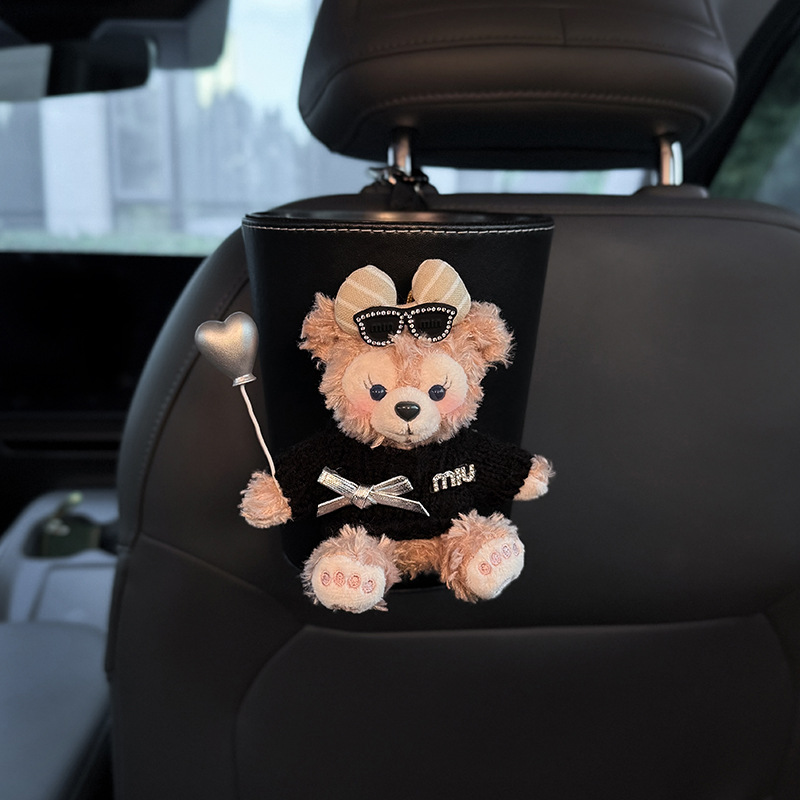 Shirley Mei Duffy Car Trash Can Tissue Box Two-In-One Hanging Car Storage High-End Women's Tissue Bag