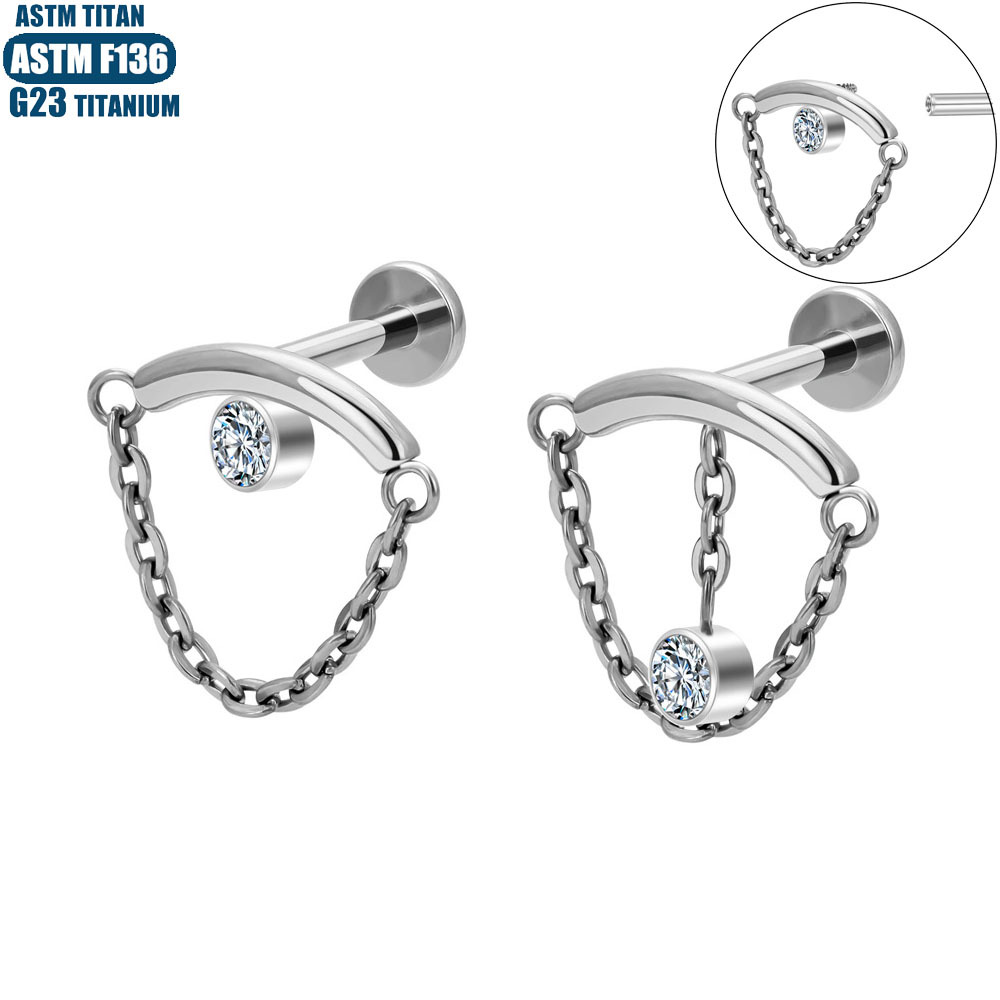 Labret stud lip piercing jewelry styling detail