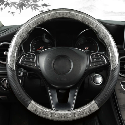Steering wheel cover: crystal peach wood pattern steering
