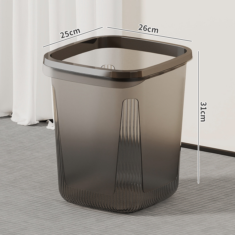 Bote de basura transparente de gran capacidad para el hogar, barril de almacenamiento de basura para el baño, sentido avanzado, canasta de basura de cocina, canasta de papel