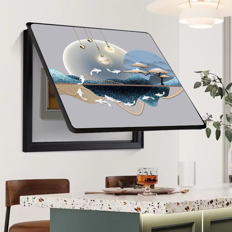 Caja de medidor, pintura decorativa, oclusión, caja de interruptor sin agujeros, caja de distribución, sala de estar, comedor, pintura de porcelana de cristal, simplicidad moderna, lujo ligero