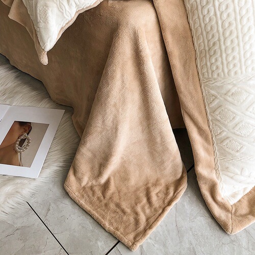 ins wabi-sabi style milk velvet four-piece set a type waffle sheet quilt cover bed sheet winter Nantong home textile three-piece set