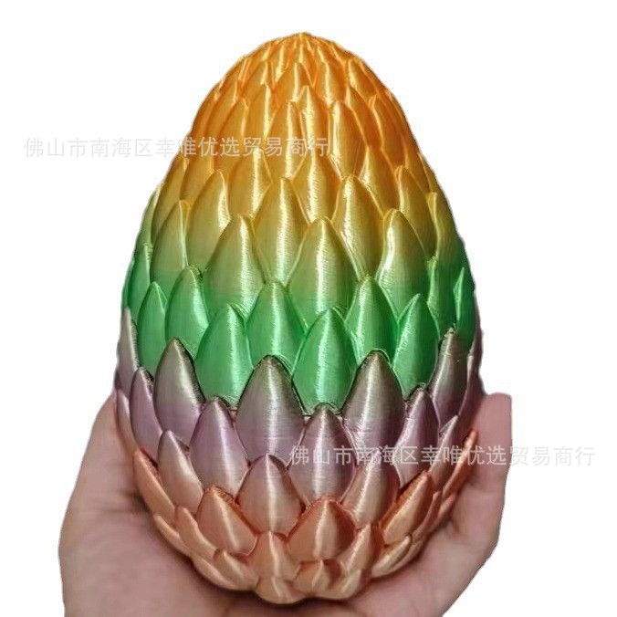 亚马逊爆款3D打印龙蛋水晶龙红蓝关节活动礼物惊喜蛋玩具跨境爆款