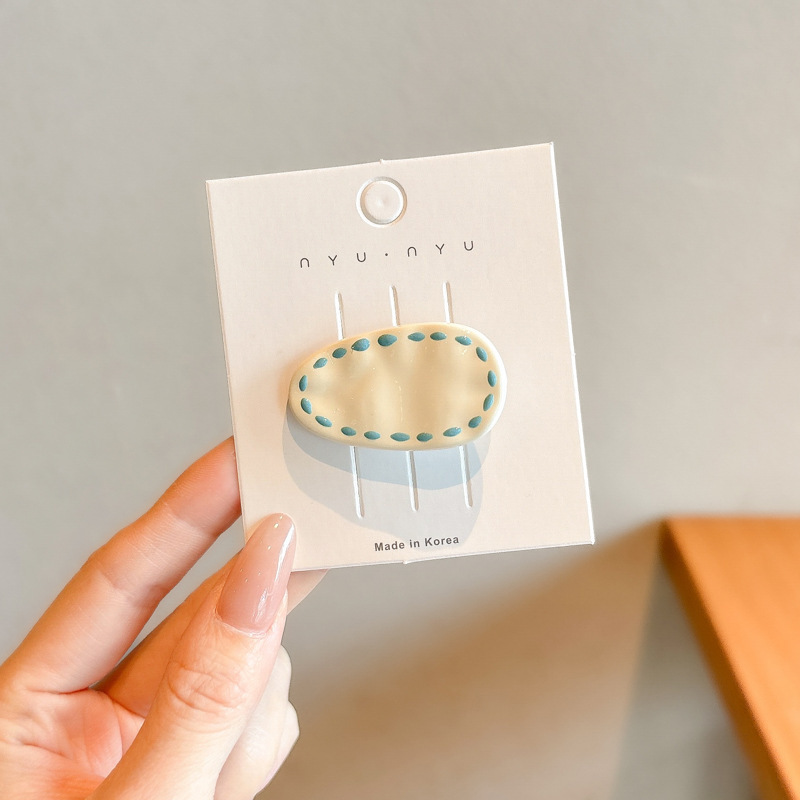 Crema ondulado punto arco clip para el cabello de la mujer adorable lateral cabello roto frisa clip de boca de pato clip para la niña clip para el cabello