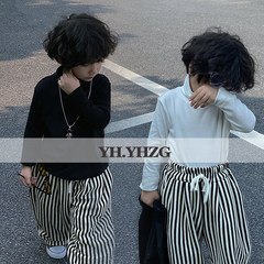 Children's Basic Crew Neck Long Sleeve Cashmere Cotton Solid Color Pajama Top, 2022 Autumn/Winter Korean Style, Dropshipping One Piece