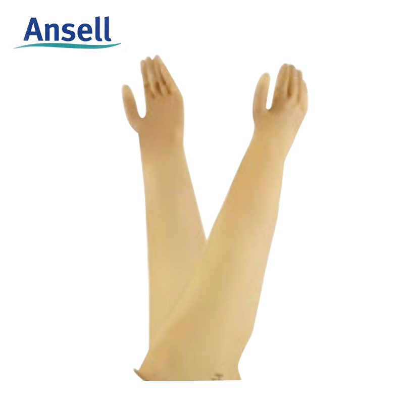 ANSELL55-103安思尔 55-103 卷边袖口天然橡胶干箱手套乳白色