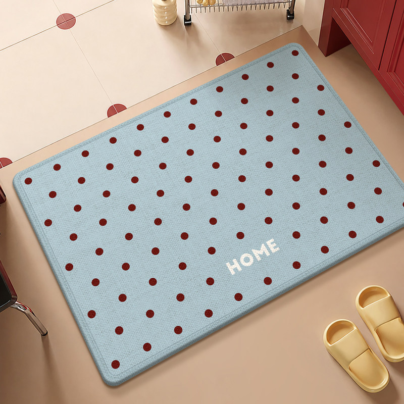 Cute polka dot bathroom absorbent mat, dirt-resistant and wear-resistant, linen woven floor mat, quick-drying mat for home bathroom entrance Cute polka dot bathroom absorbent mat, dirt-resistant and wear-resistant, linen woven floor mat, quick-drying mat for home bathroom entrance