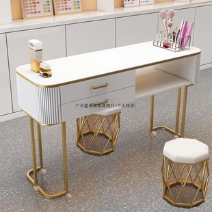 Internet Celebrity Light Luxury Manicure Table with Rollers, Economical Glass Single-Person Movable Nordic Modern Simple Manicure Table