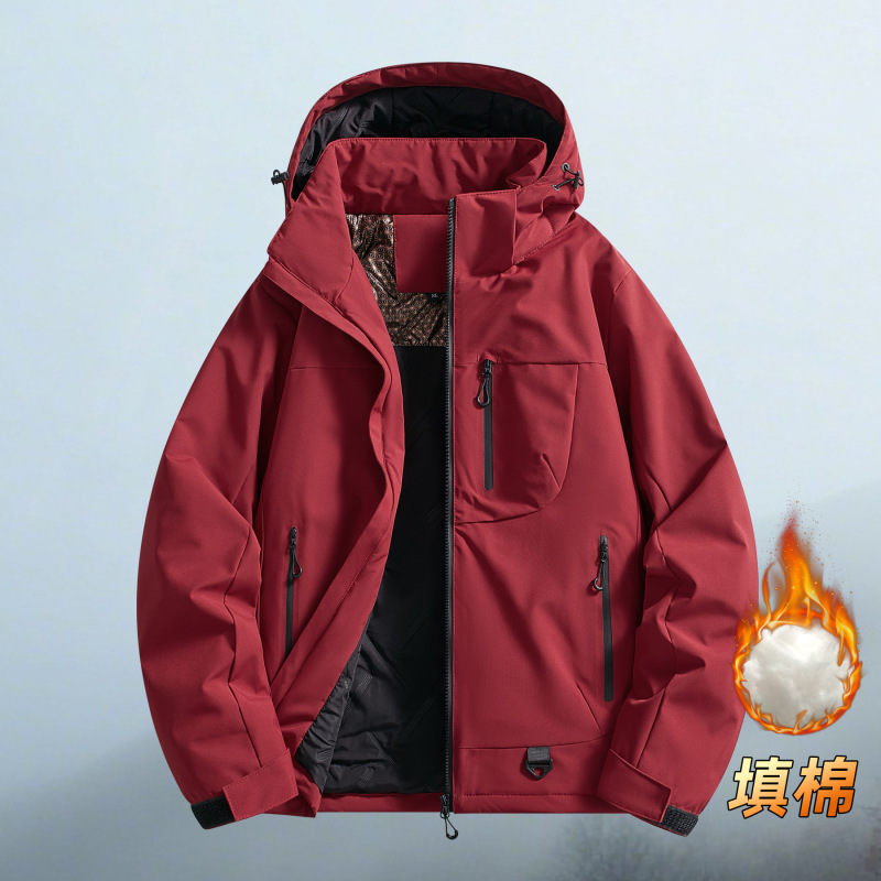 秋冬运动棉衣男户外女棉服加厚保暖防风加绒外套大码休闲连帽夹克|undefined
