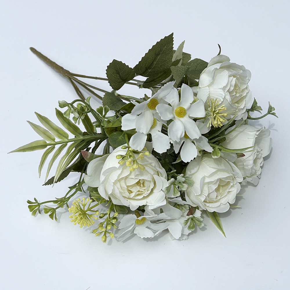 hand held artificial flowers peony buds artificial bouquets artificial green plants artificial flowers home plastic decorative ornaments_voghion.com