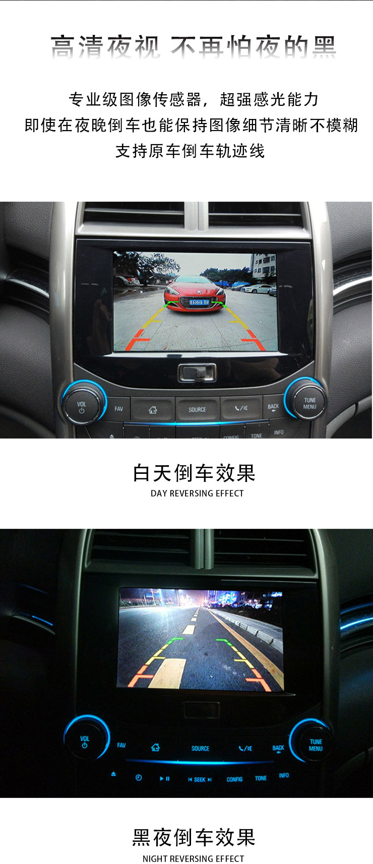 New 8LED infrared long and short license plate rack universal external reversing camera HD night vision car camera