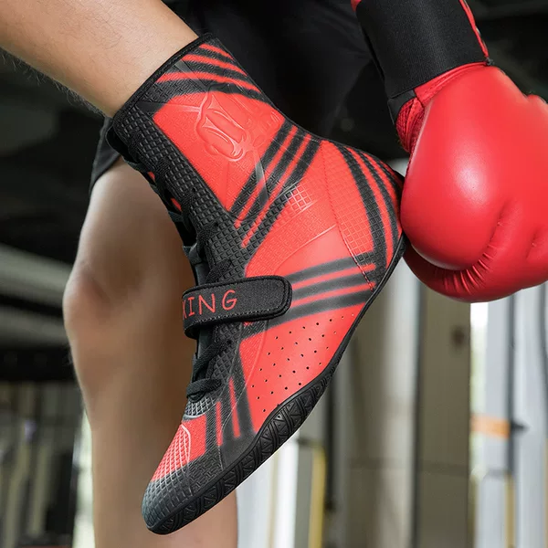 Comfortable and Lightweight Wrestling Shoes, High-Top Boots, Men's and Women's Martial Arts Competition Training Shoes, Non-Slip Shoes, Cross-Border Boxing and Fighting Shoes