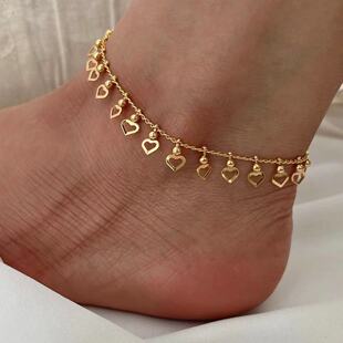 Yida Europe and the United States cross-border new personalized hollow love pendant anklet simple versatile love anklet jewelry women