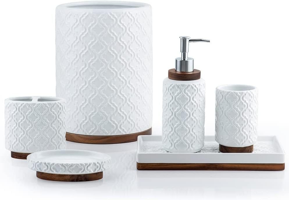 Juego de Accesorios de Baño Set de 4 Piezas de Cerámica, Decorativo, para Baño image 20