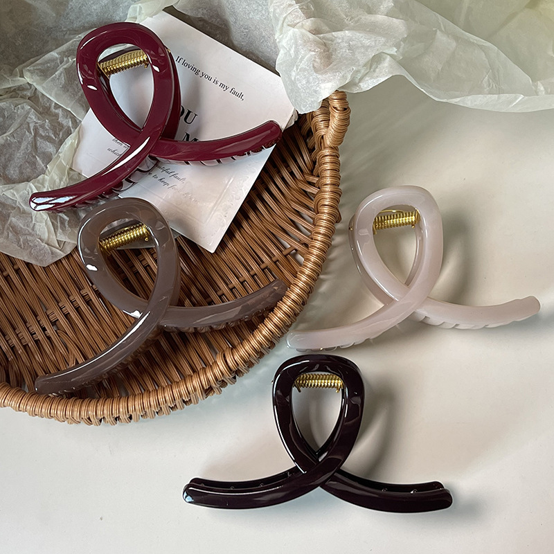 Korean Style Angora Red Grasp Clip Internet Celebrity Ins Same Style Shark Clip Top Clip Hair Grasp Cute Girl Hair Clip Headwear