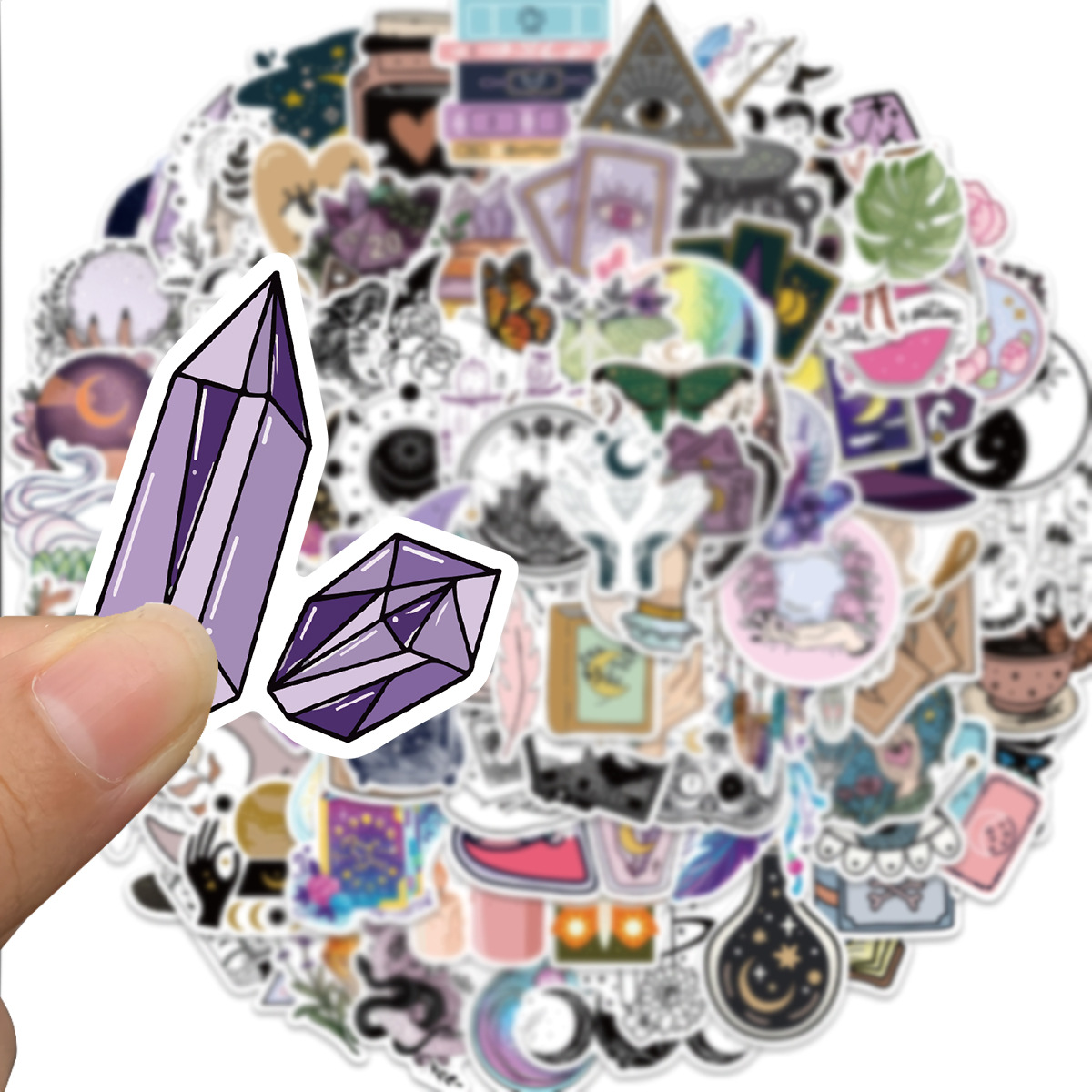 100 piezas transfronterizas estilo bohemio bruja pegatinas personalizadas decorativas equipaje portátil impermeable al por mayor