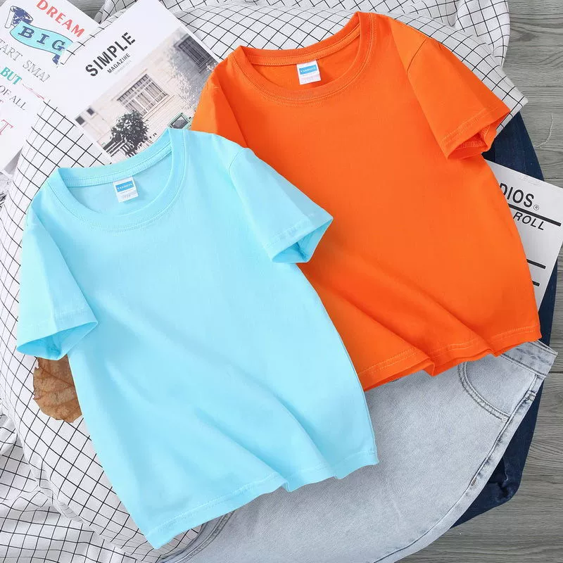 Новая летняя детская футболка из чесаного хлопка для мальчиков и девочек, с круглым вырезом, с коротким рукавом, модель 2025 года
