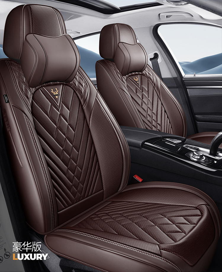 2026 Cross-Border New Product Car Seat Cushion 3D Full-Cover Stereo Napa Leather Seat Cover Lumbar Cushion Universal Seat Cushion for All Seasons