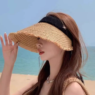2026新款大帽檐防晒帽女夏防紫外线骑车空顶草帽可折叠遮阳太阳帽