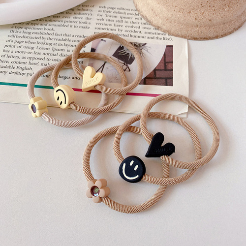 Korean high-end headband, exquisite thickened hair band and rubber band for women to tie ponytail with high elasticity and love balls, headband leather case