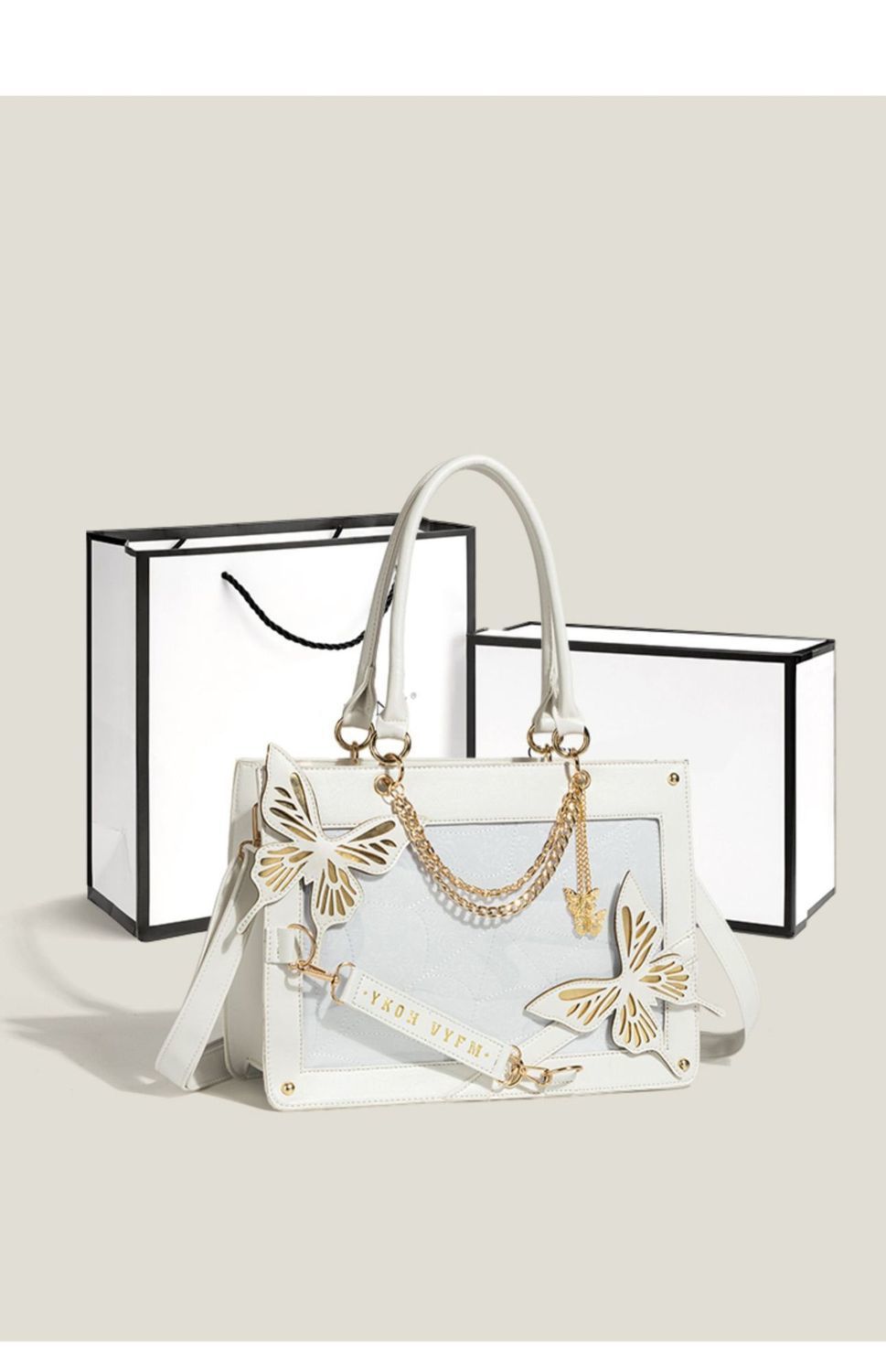 Women's Pu Leather Butterfly Elegant Streetwear Zipper Handbag Tote Bag Crossbody Bag display picture 1