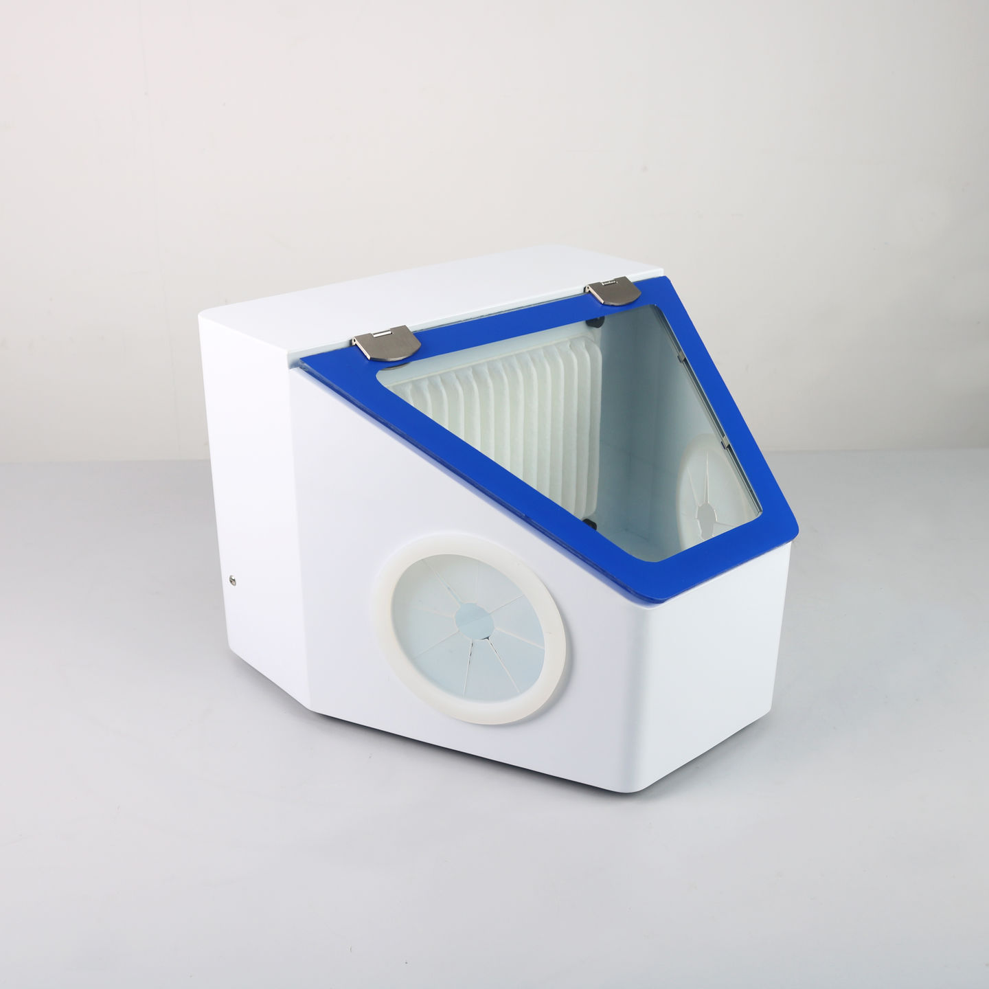 Caja de polvo dental sin sombra gran espacio máquina de chorro de arena pulido cubierta de polvo oral alúmina chorro de arena talla caja de operación