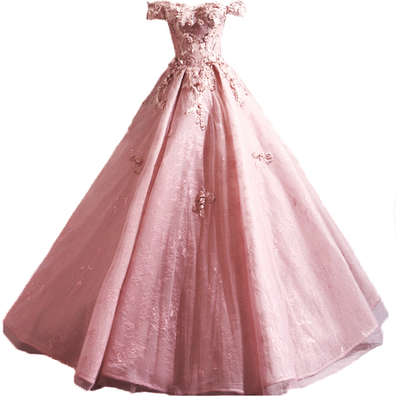 Vestido de noche de gasa rosa flor novia 2025 nuevo vestido de brindis de boda actuación en el escenario vestido de novia de prueba de arte