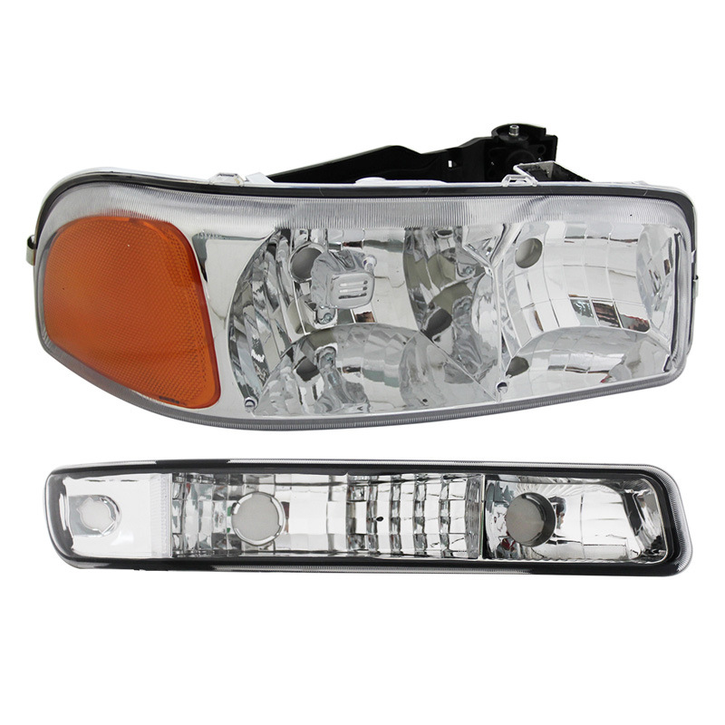 Aplicable a GMC 1999 - 2006 modelo de faro Sierra estándar americano modelo de galvanoplastia de halógeno medio conjunto original