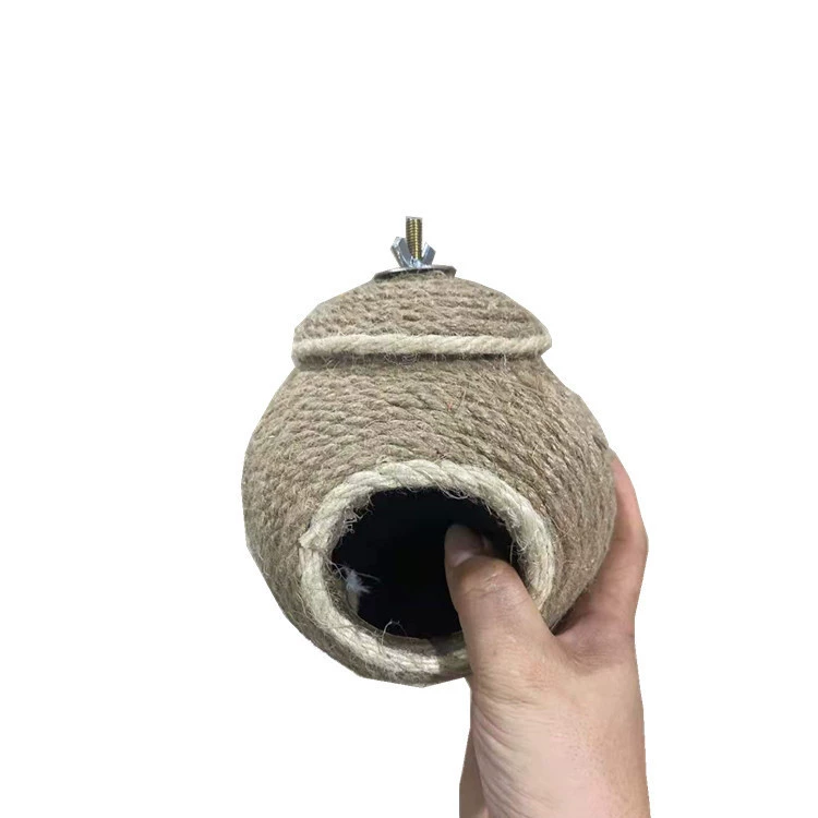 Птичье гнездо попугай хомяк белка гнездо для разведения скорлупы кокосового ореха пеньковая веревка Птичье гнездо льняная веревка Тканое гнездо попугай Птичье гнездо