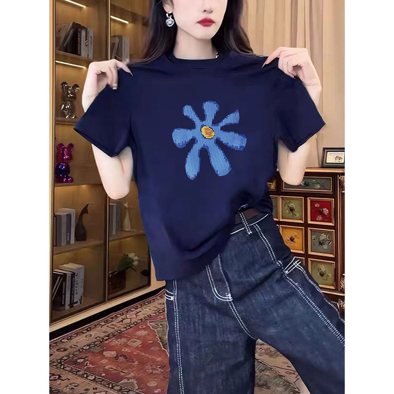 Women's 2026 Summer Fashion Versatile Stylish Youthful Design Cotton Round Neck Short-Sleeve T-Shirt