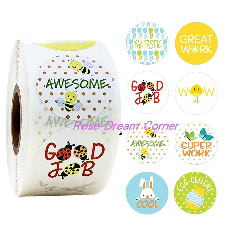 [500pcs cartoon cute animals reward stickers teacher Motivati]