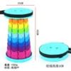 (New model) Blue green rainbow telescopic stool