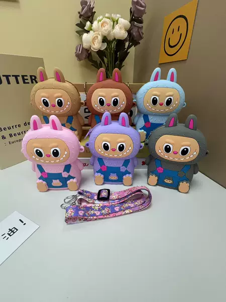 2025 New Silicone Bag Cartoon Mobile Phone Bag Mini Bag Shoulder Pull Cloth Crossbody Bag Children's Coin Purse Wholesale