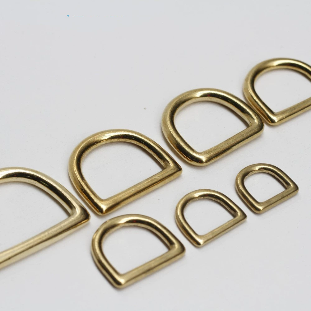 Pure copper seamless D -shaped ring solid brass D -type D -type buckle handmade leather accessories bag bag connection ring