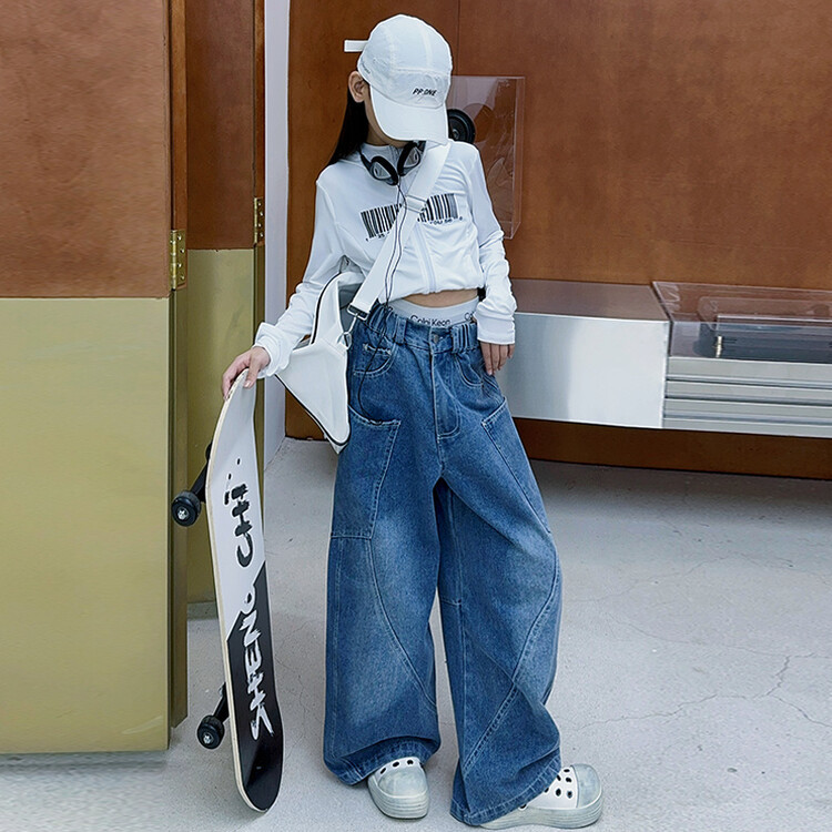 Pantaloni Scimitar Blu per Bambini, Nuovi Jeans Europei e Americani per Bambini_voghion.com