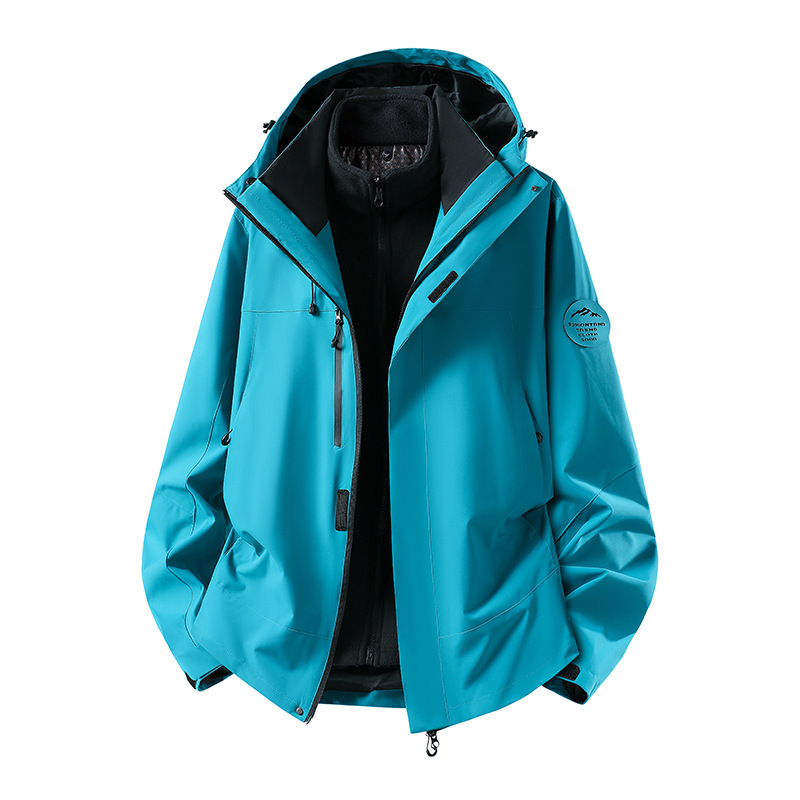 Women's 3-in-1 fleece windproof and waterproof jacket for middle-aged mothers, outdoor women's jacket, mountaineering coat Women's 3-in-1 fleece windproof and waterproof jacket for middle-aged mothers, outdoor women's jacket, mountaineering coat