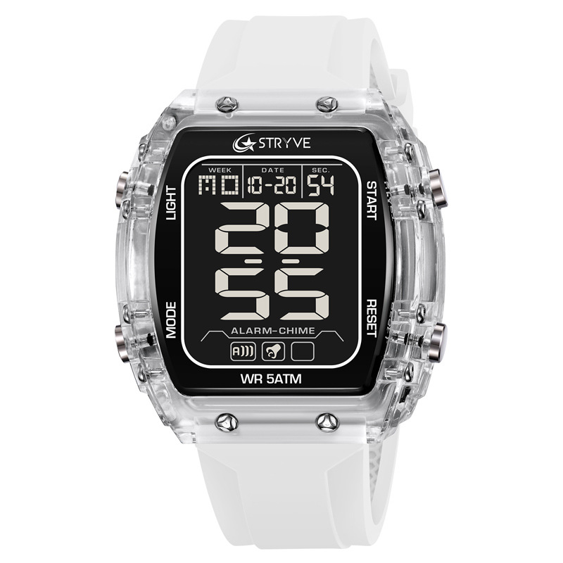 STRYVE 8031 moda hombre reloj deportivo digital nocturna electrónica reloj de pulsera impermeable al aire libre reloj de estudiantes
