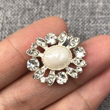 椭圆形花盘镶钻纽扣小香风扣子花式珍珠纽扣毛衣大衣外套金属纽扣