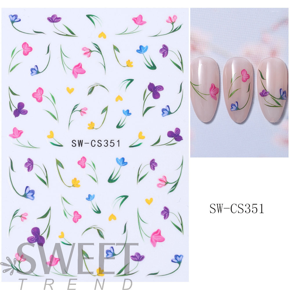 Comercio exterior transfronterizo nuevo 3D flor salvaje pegatinas de uñas pegatinas de uñas joyas al por mayor serie SWCS image 7