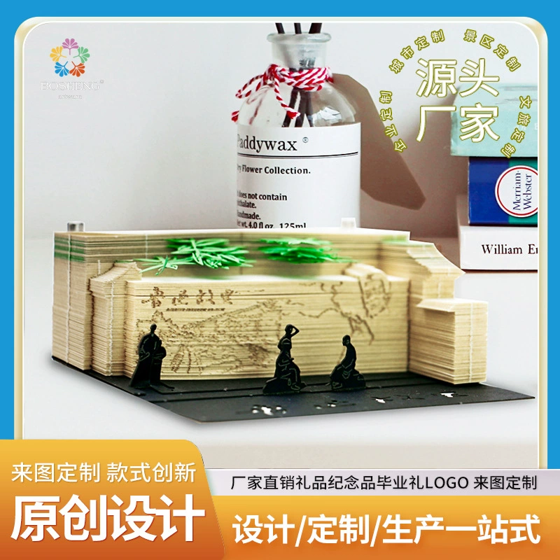 Бывшая резиденция Лу Сюня 3D трехмерная записная книжка резьба по бумаге модель здания земля календарь ЕЖЕНЕДЕЛЬНЫЙ КАЛЕНДАРЬ бумага для заметок творческий подарок