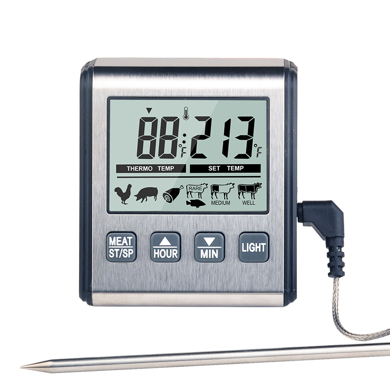 亞馬遜烤肉溫度計 電子燒烤溫度計 食品溫度計帶背光倒計時TP710