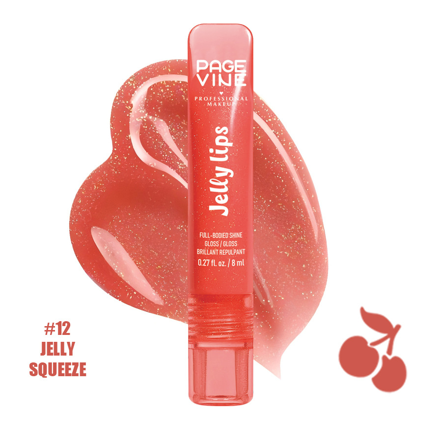 Cross-border PAGE VINE Lip Oil Fruit Lip Oil Hydrating Nutrient Lipstick Lock Water Brilliant Lip Esmalte