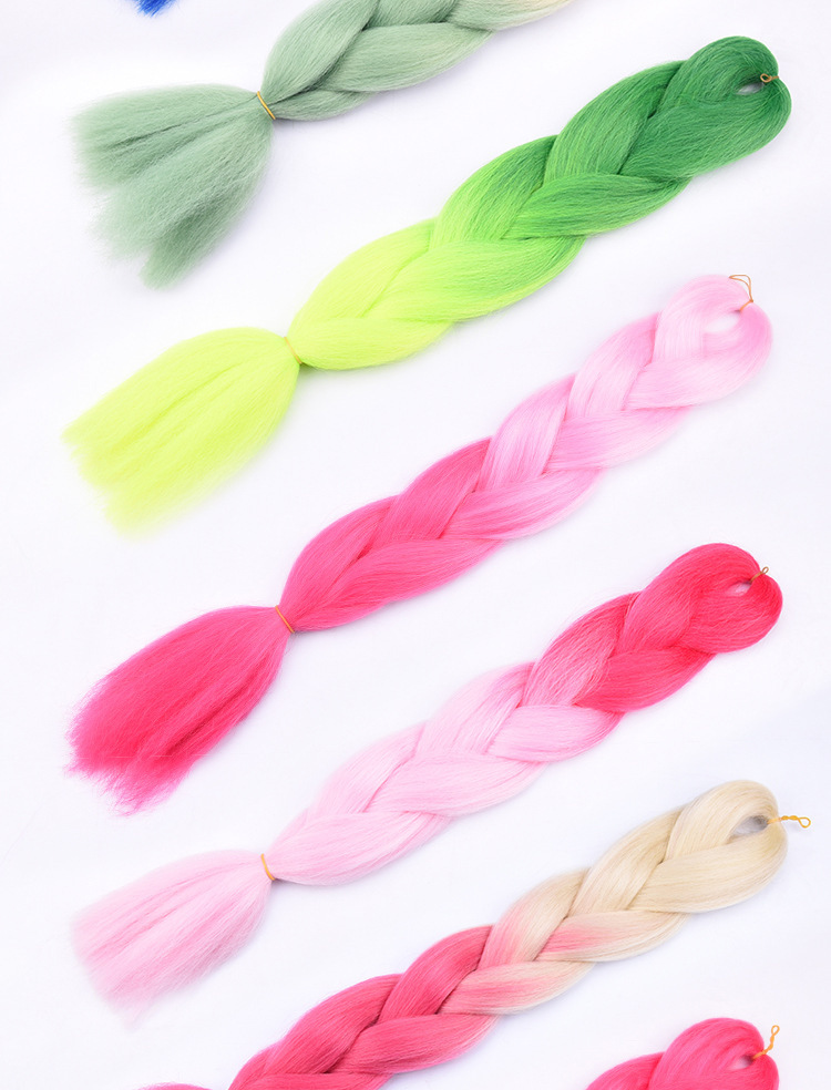 Synthetisches Flechthaar Hitzebeständige Matte Farbverlauf Perücke_voghion.com