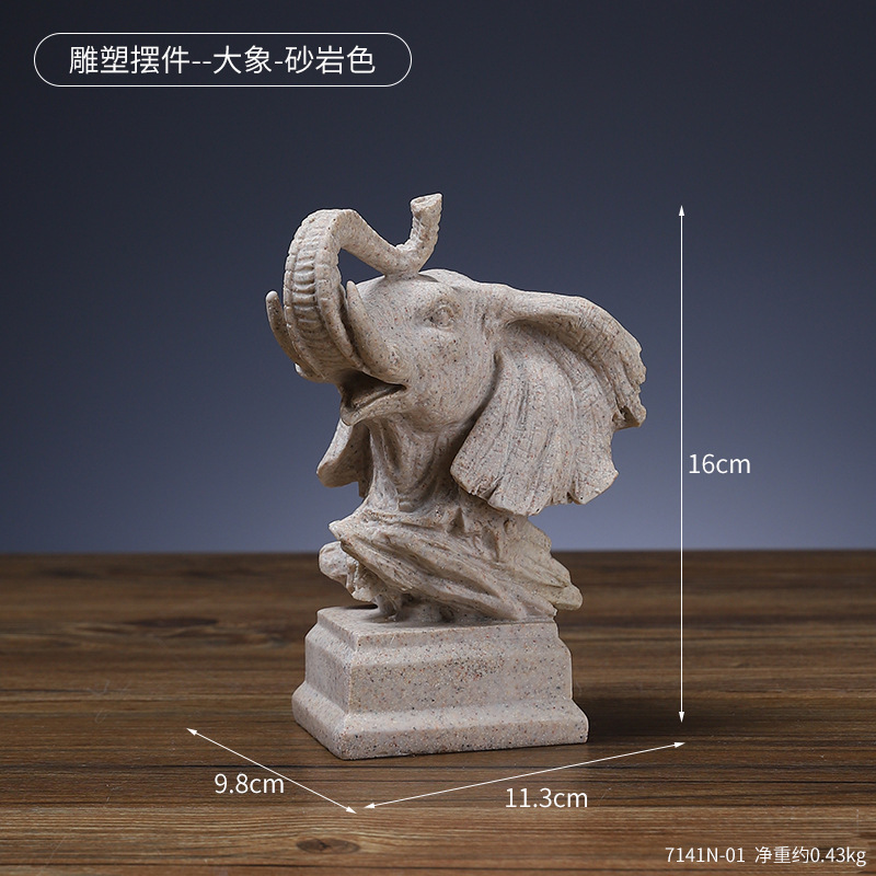 Animal Head Resin Ornaments Nordic Lion Eagle Crafts Office Decoration Living Room Entrance Sculpture Decoration