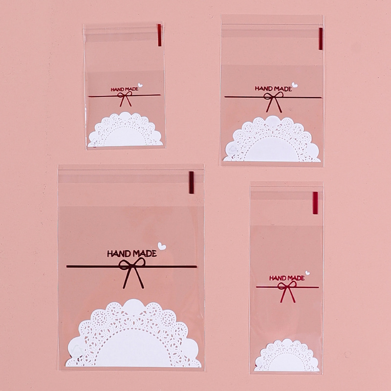 韩国蕾丝蝴蝶结月饼装自封袋月饼包装袋塑料袋塑料袋多款尺寸