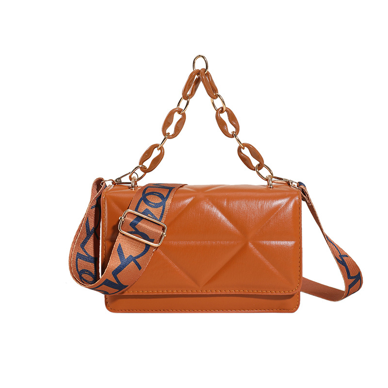 Bolso de mano de cadena moderno y a la moda para mujer 2024 nuevo bolso cuadrado pequeño acolchado de nicho texturizado bolso bandolera de un solo hombro