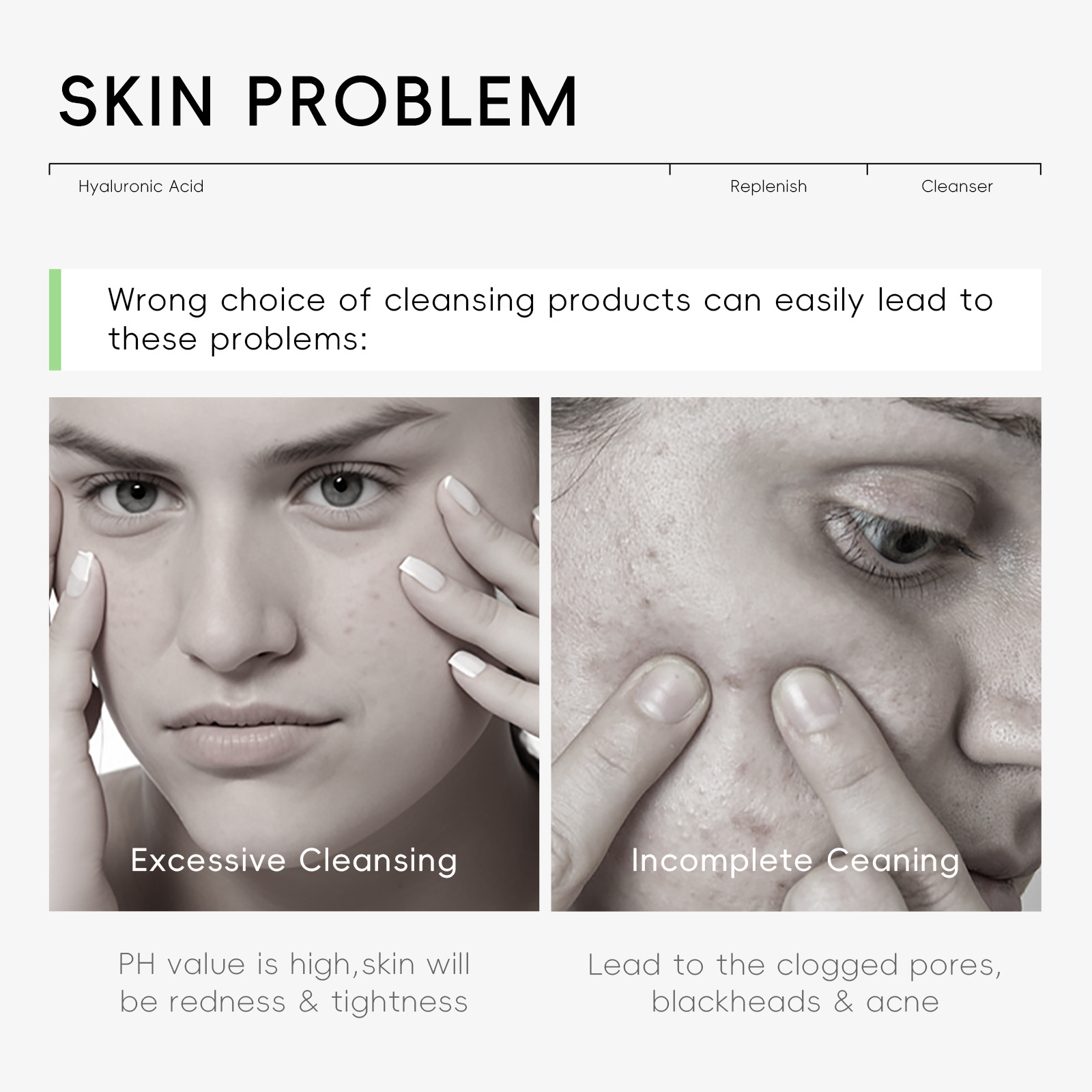 Cross-border QUIYUM Hyaluronic acid Facial Cleanser 50g hydrating and moisturizing facial Cleanser skin care product manufacturer in stock wholesale undefined